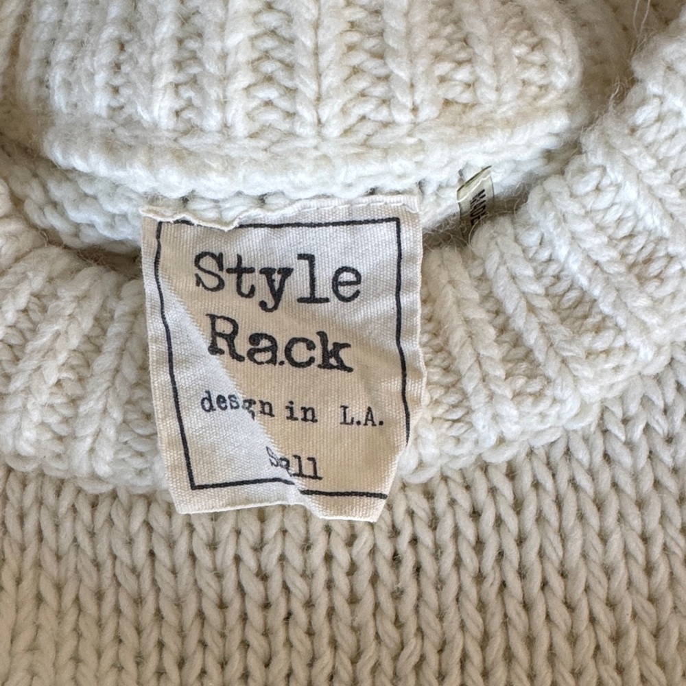 Style Rack Cream and Gray Striped Sweater - Picture 2 of 3